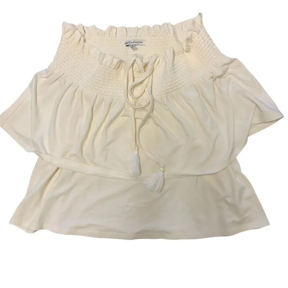 Rebecca Minkoff White Off the Shoulder Blouse Size Medium